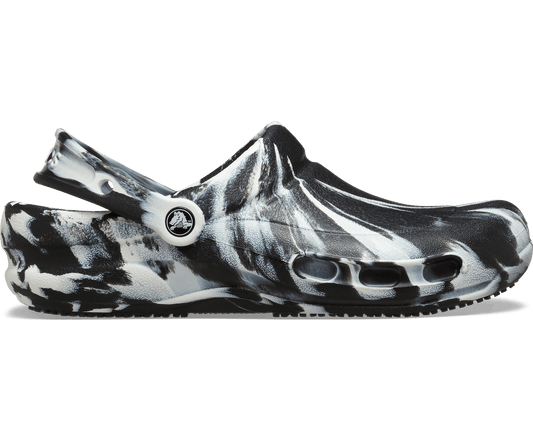 Bistro Marbled Work Clog - Black / White
