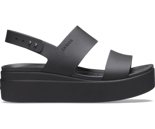 Brooklyn Low Wedge Sandal - Black / Black
